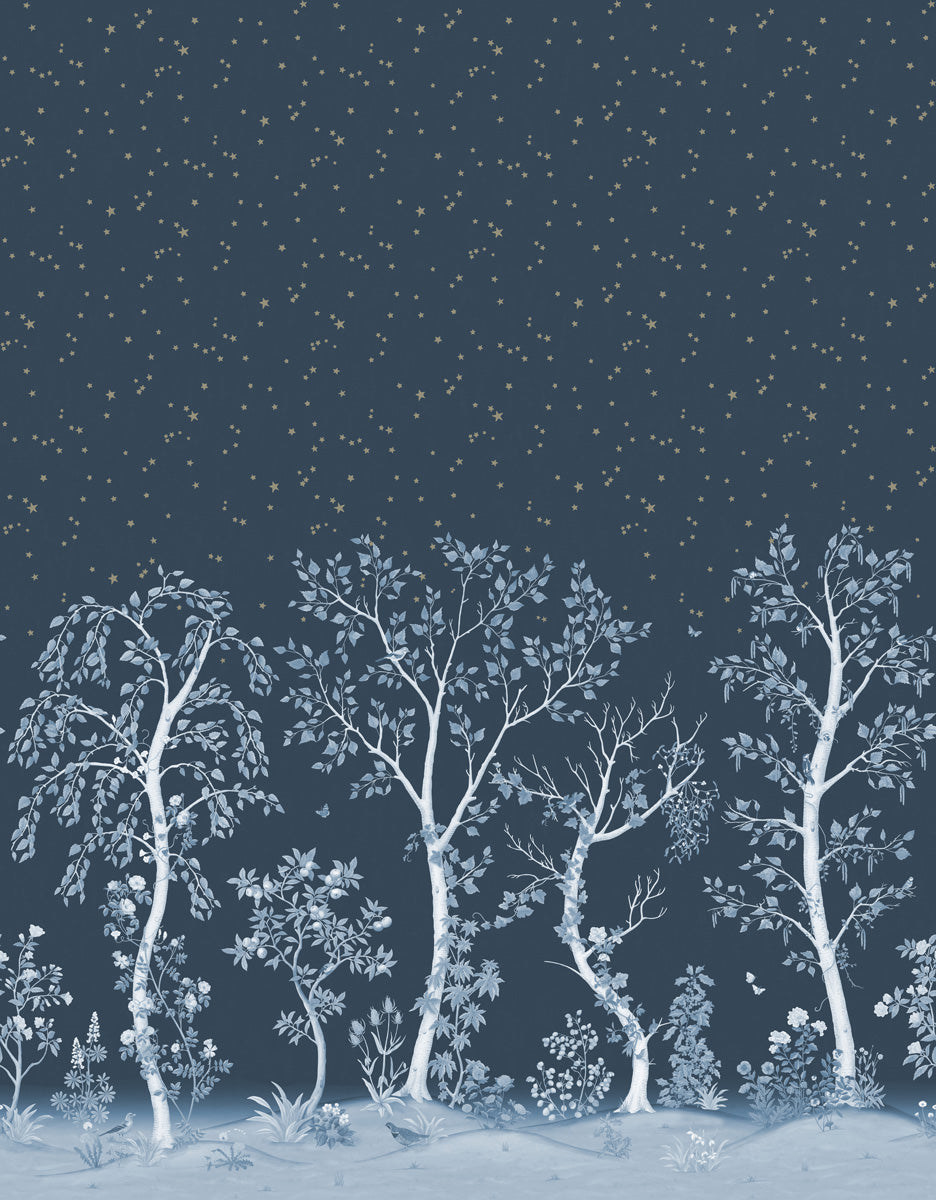Seasonal Woods Wallpaper - Midnight - 120/6025