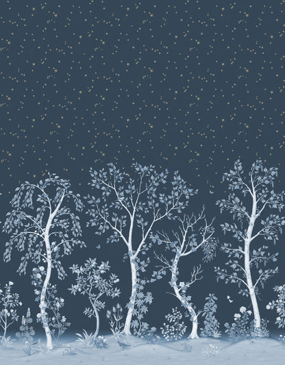 Seasonal Woods Wallpaper - Midnight - 120/6025