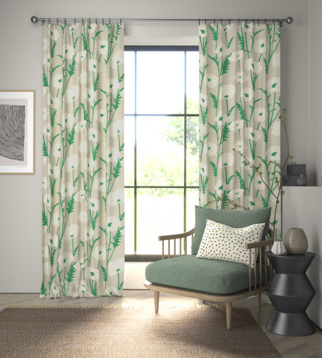 Poppy Pop Room Fabric - Parchment / Gecko