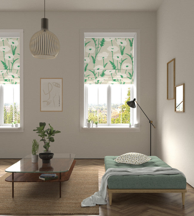 Poppy Pop Room Fabric - Parchment / Gecko