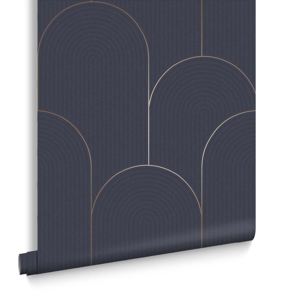 121418 - Lancet Wallpaper - Navy - Graham & Brown