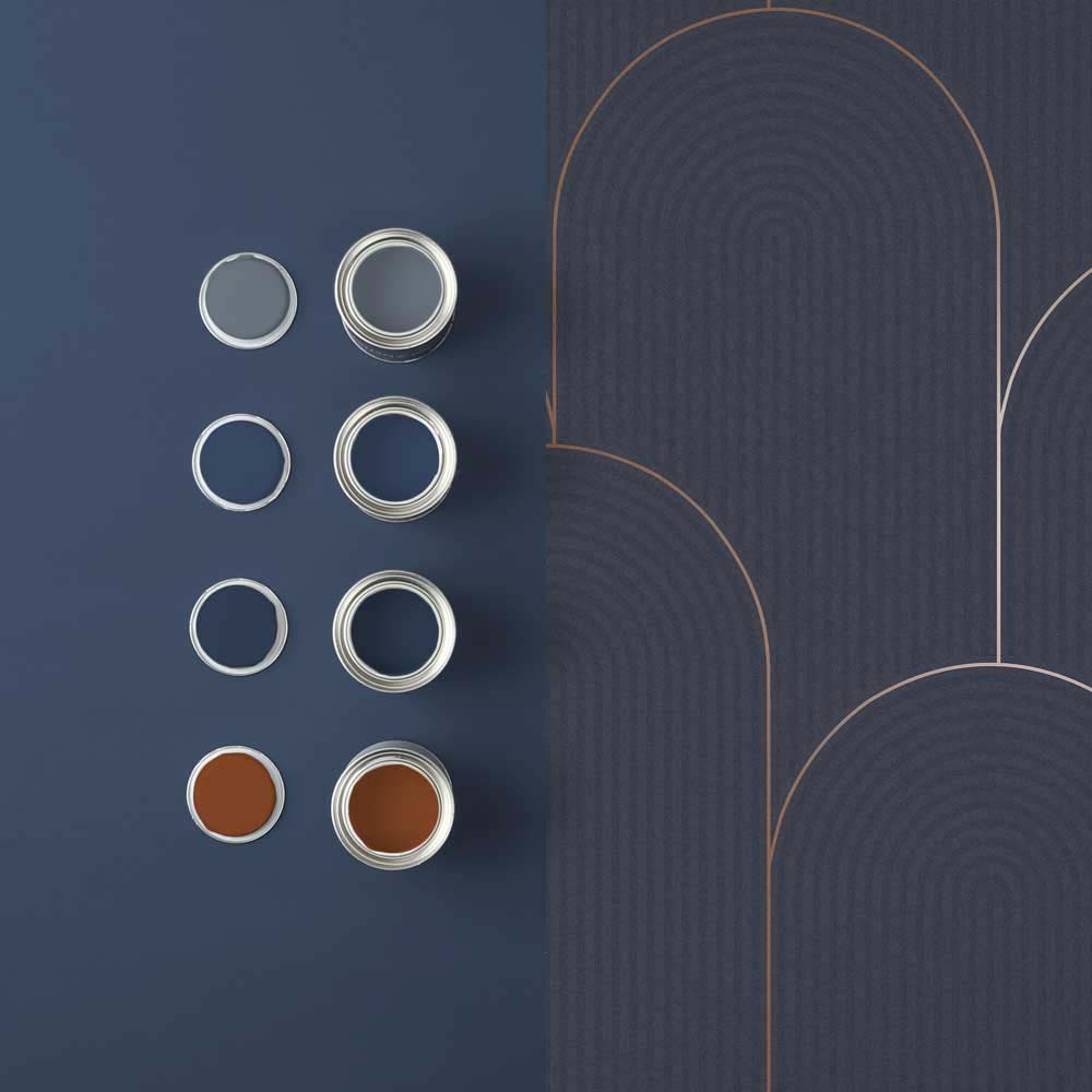 121418 - Lancet Wallpaper - Navy - Graham & Brown