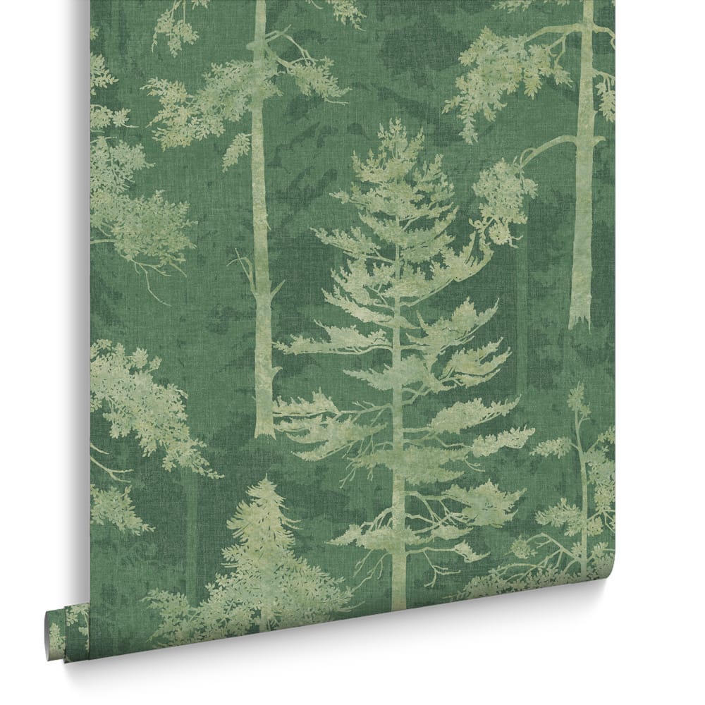 121425 - Norse Forest Wallpaper - Emerald - Graham & Brown