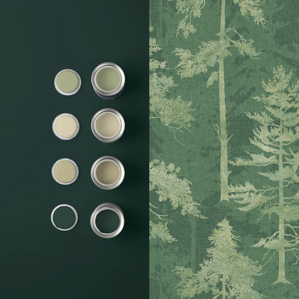 121425 - Norse Forest Wallpaper - Emerald - Graham & Brown