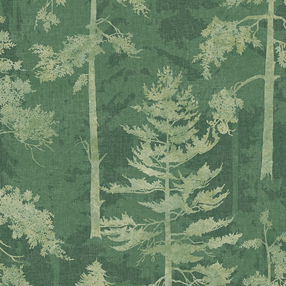 121425 - Norse Forest Wallpaper - Emerald - Graham & Brown