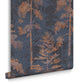 121427 - Norse Forest Wallpaper - Navy Bark - Graham & Brown