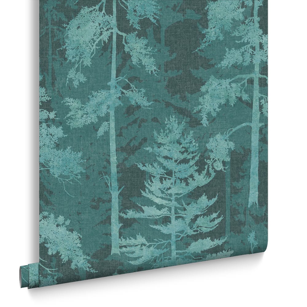 121428 - Norse Forest Wallpaper - Teal - Graham & Brown