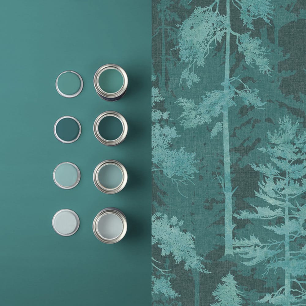 121428 - Norse Forest Wallpaper - Teal - Graham & Brown