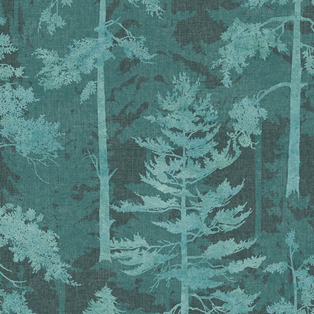 121428 - Norse Forest Wallpaper - Teal - Graham & Brown