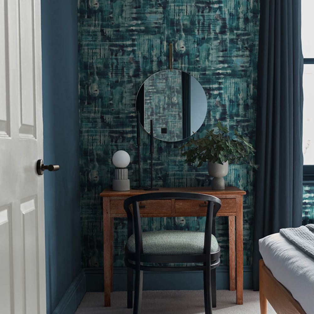 121436 - Reecho Wallpaper - Teal - Graham & Brown