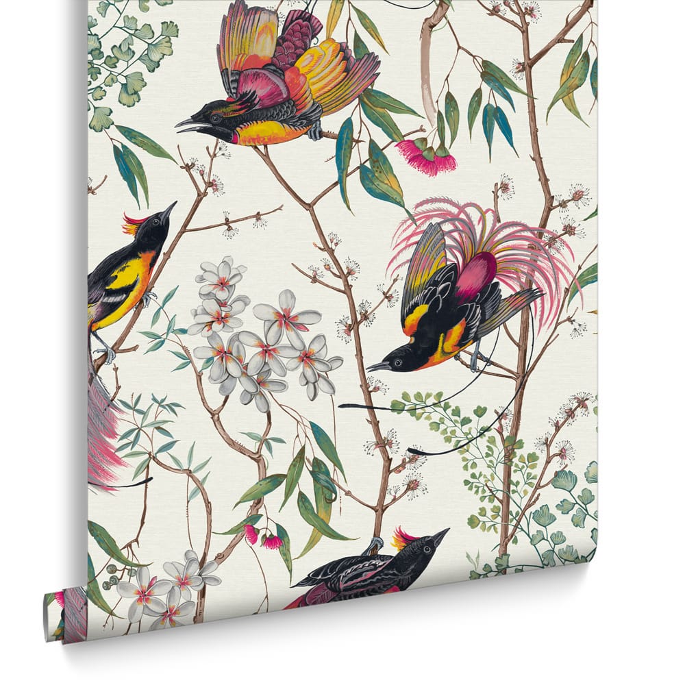 Clavering Birds Day Wallpaper - Multi - Graham & Brown