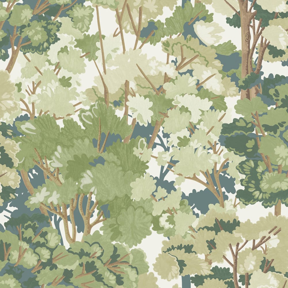 121452 - Folklore Tree Wallpaper - Sage - Graham & Brown