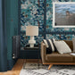 121453 - Folklore Tree Wallpaper - Blue - Graham & Brown