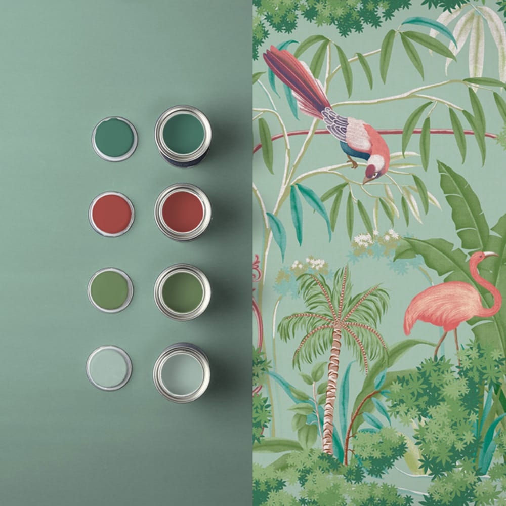 121456 - Curious Canopy Day Wallpaper - Green - Graham & Brown