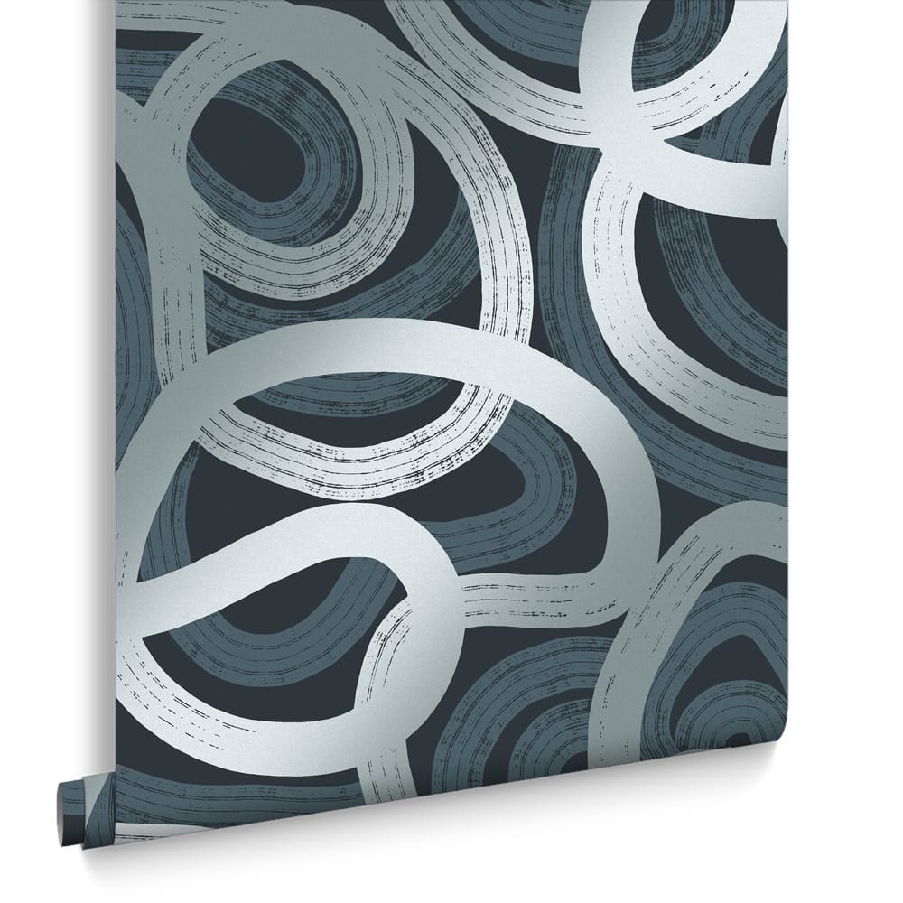 121460 - Ambire Wallpaper - Navy - Graham & Brown
