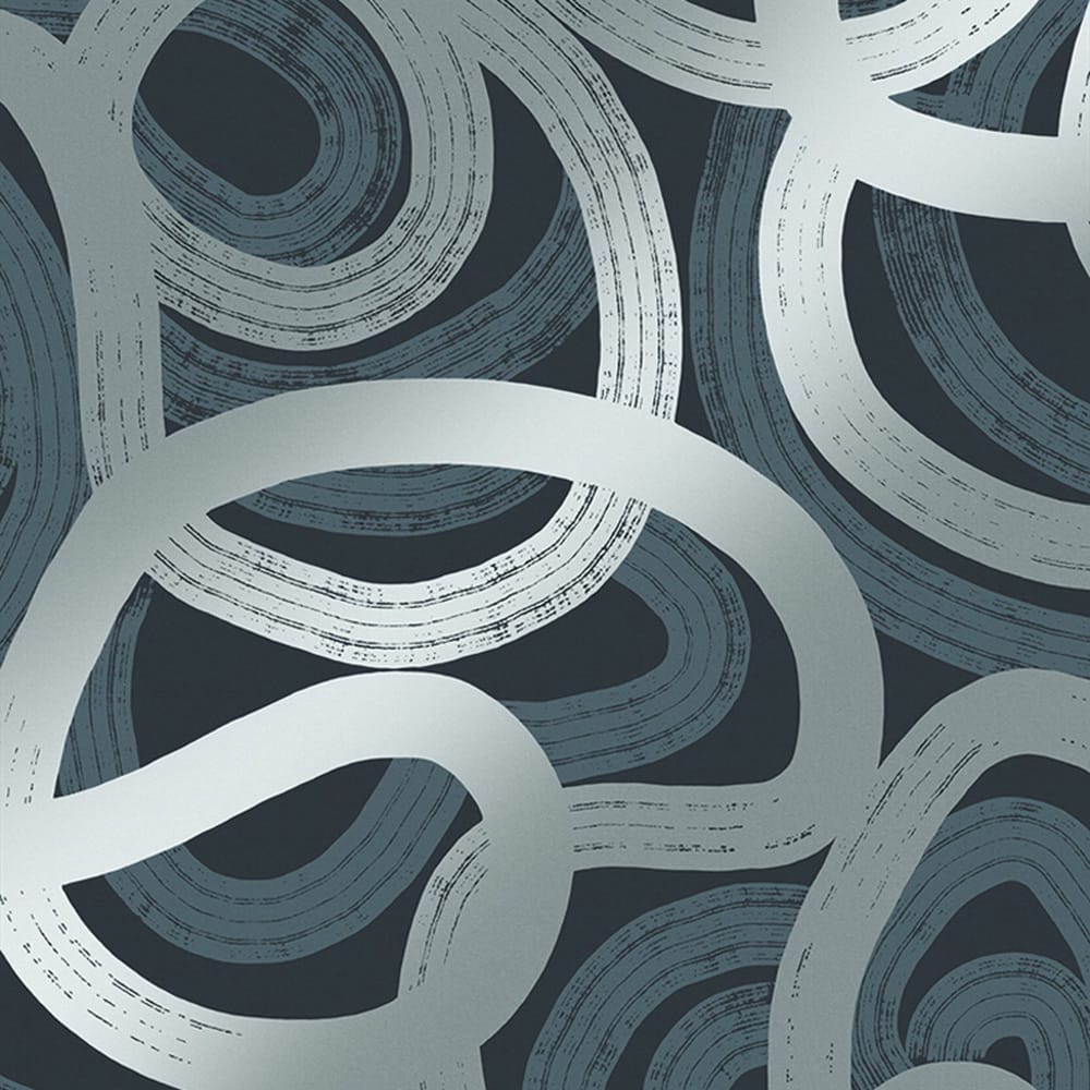 121460 - Ambire Wallpaper - Navy - Graham & Brown