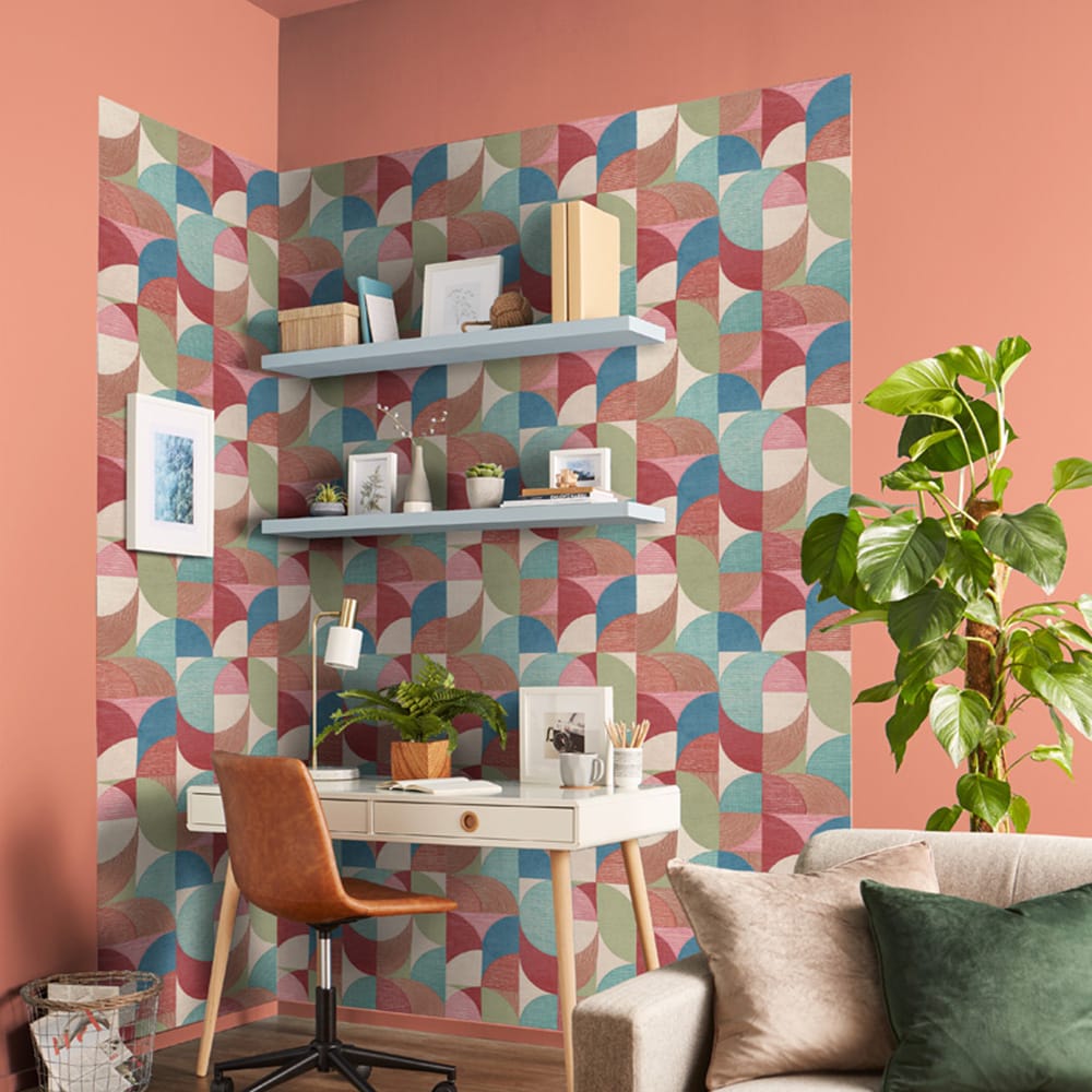 121461 - Stitch Craze Wallpaper - Carnival - Graham & Brown