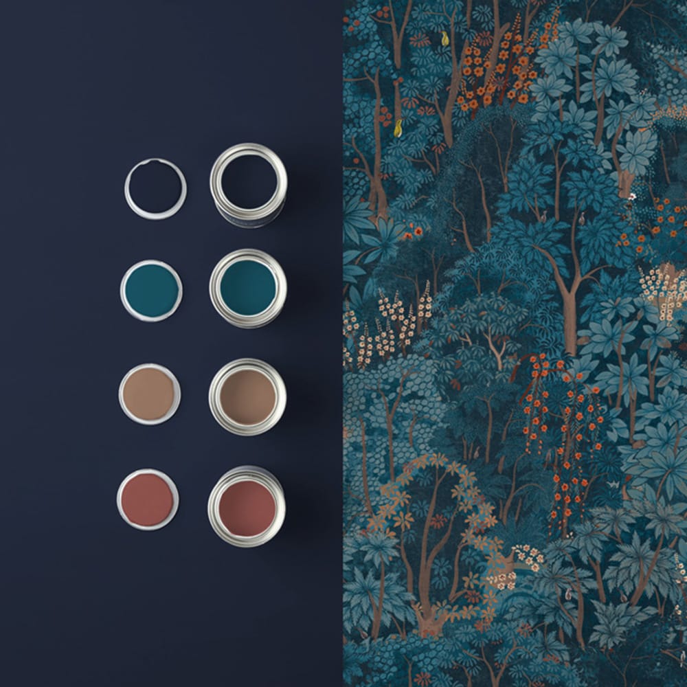 121470 - New Eden Wallpaper - Navy - Graham & Brown
