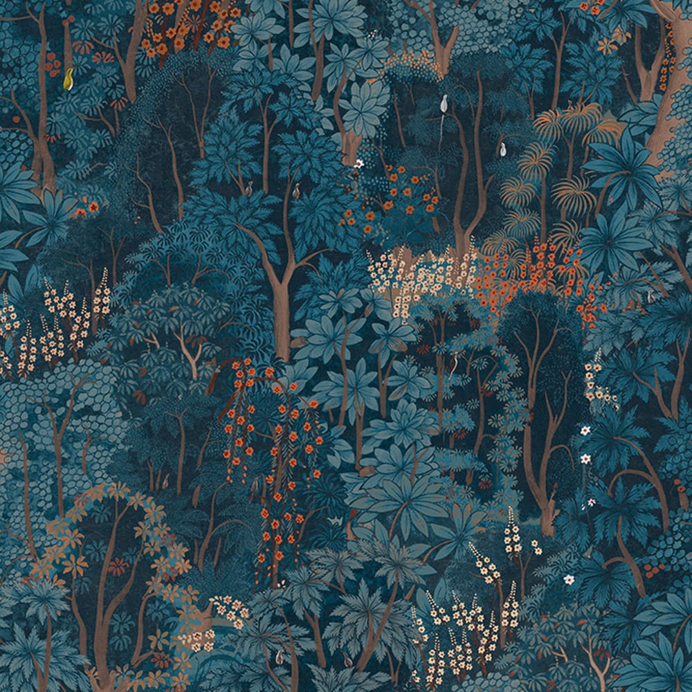 121470 - New Eden Wallpaper - Navy - Graham & Brown