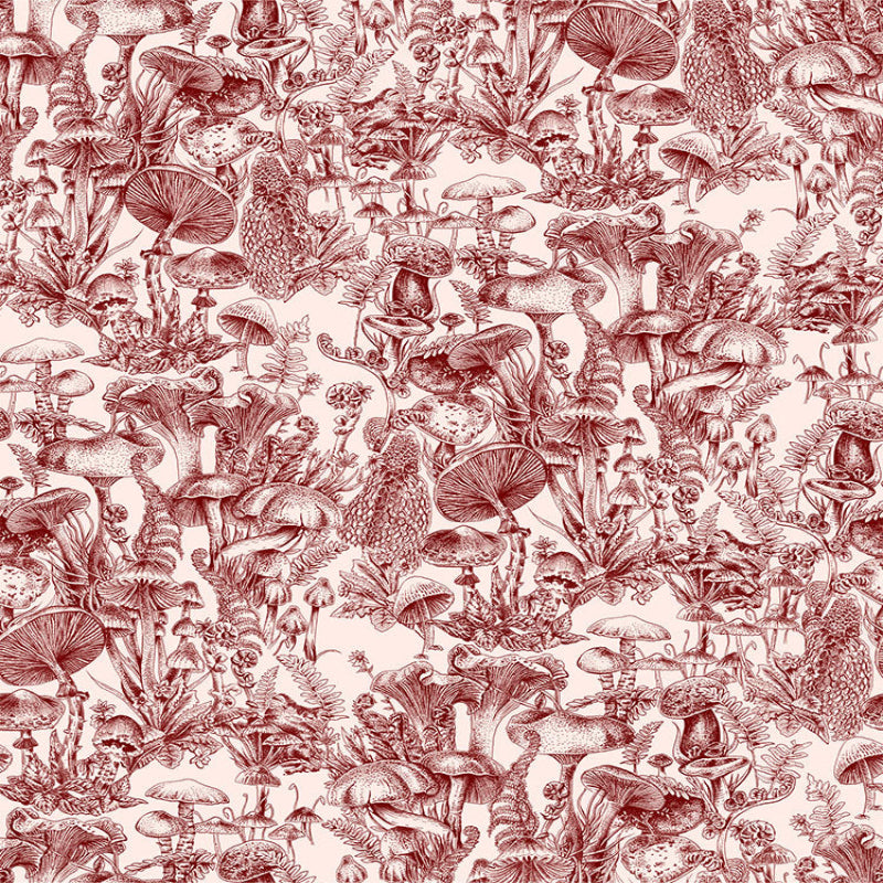 Fungi Forest Wallpaper - Burgundy - 122/1001