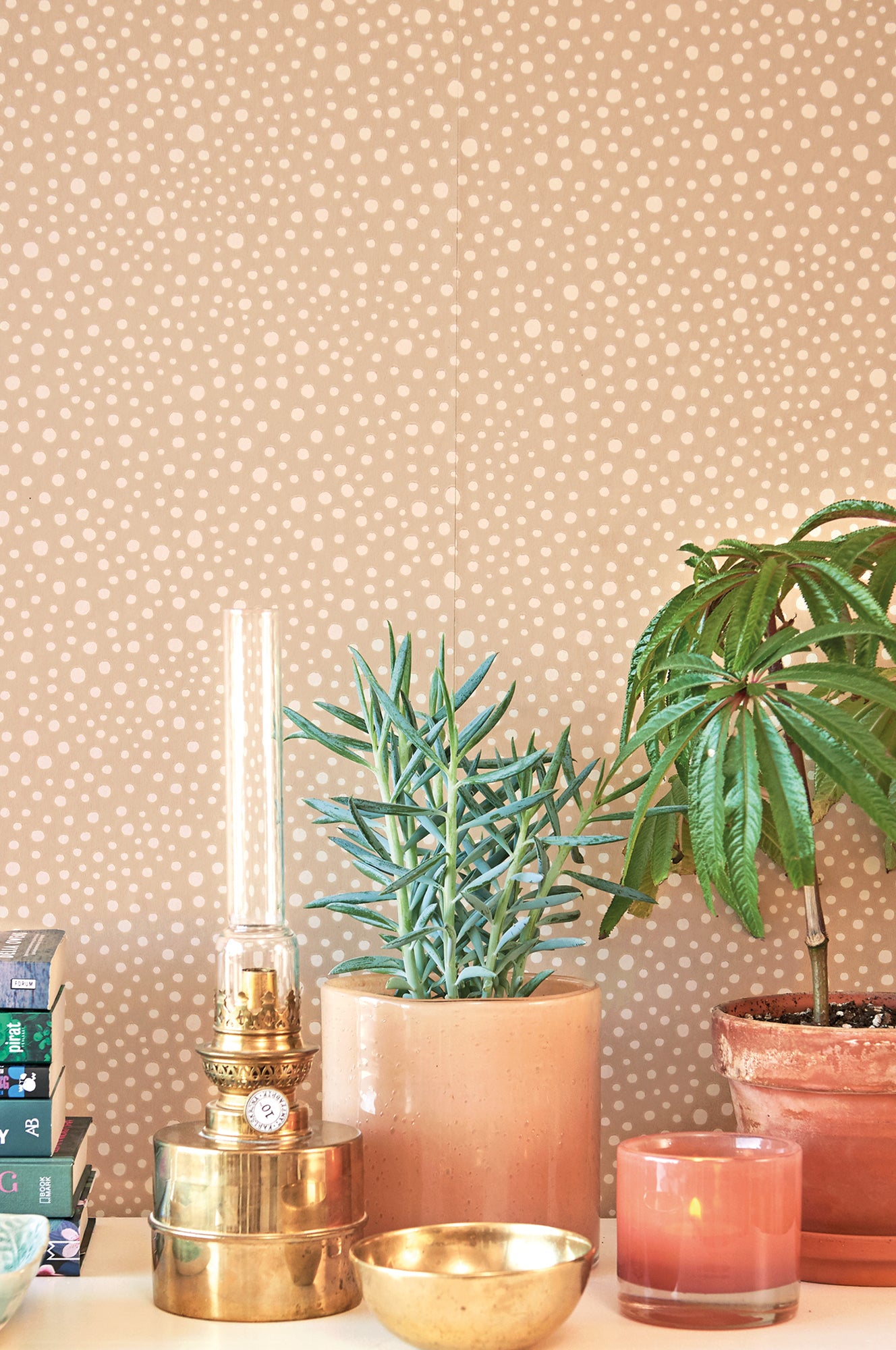 Dots Teddy Brown Wallpaper - Majvillan