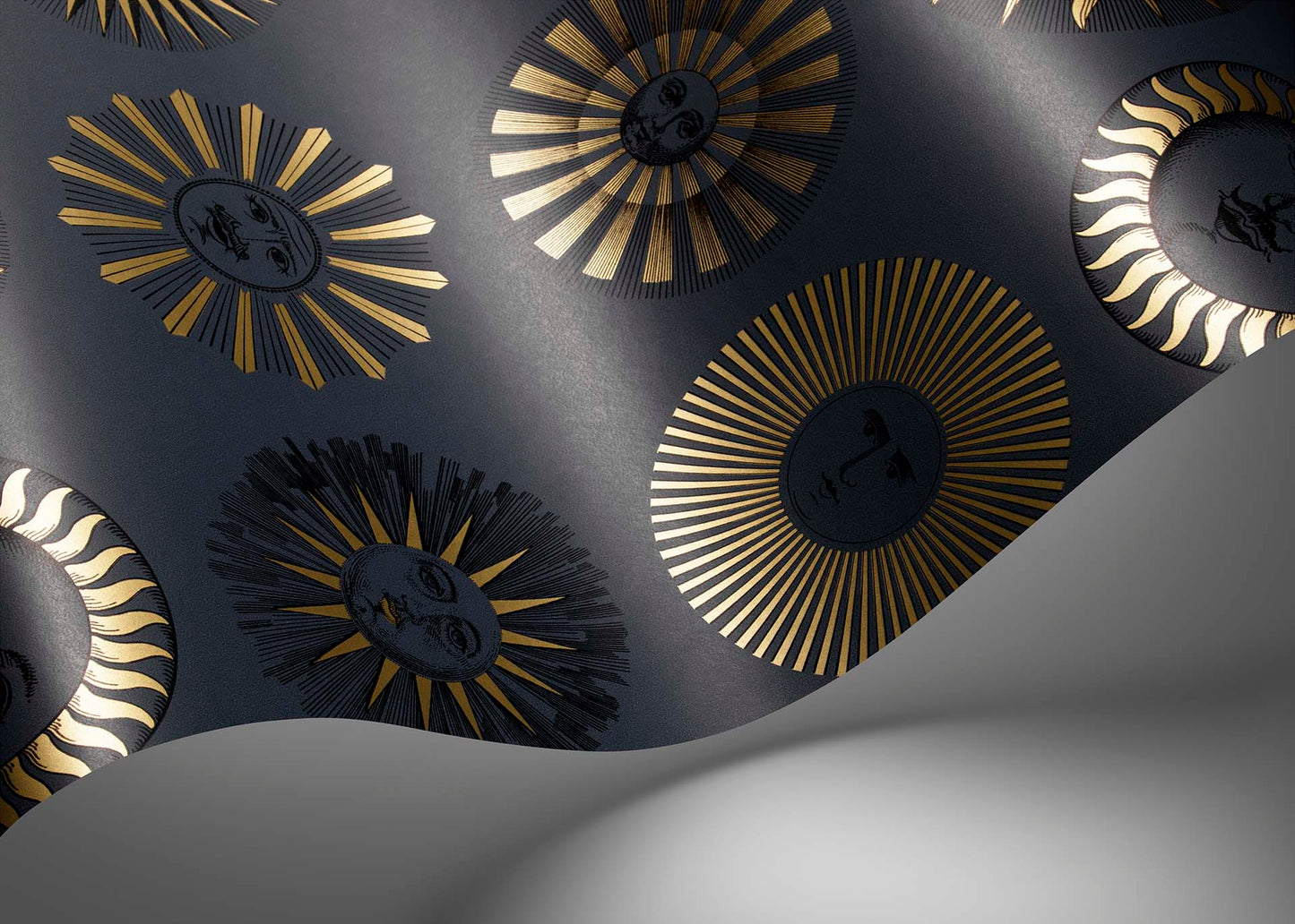 Soli Wallpaper - Midnight & Soft Gold - 123/1004