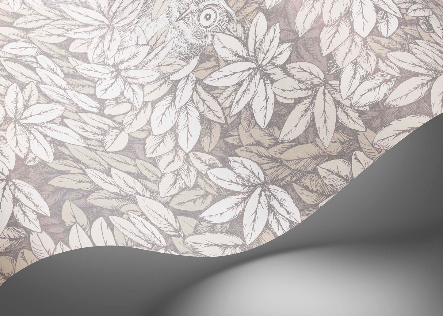 Foglie e Civette Wallpaper - White - 123/11052