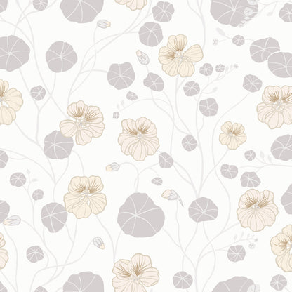 12301 - Krasseslinga Wallpaper - Gray / White - Midbec