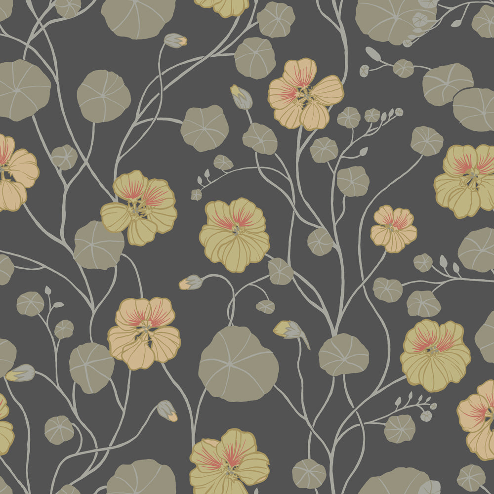 12305 - Krasseslinga Wallpaper - Gray / Black - Midbec