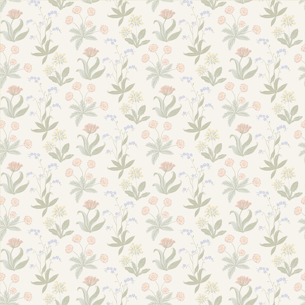 12311 - Fleur Wallpaper - Green / Blue - Midbec