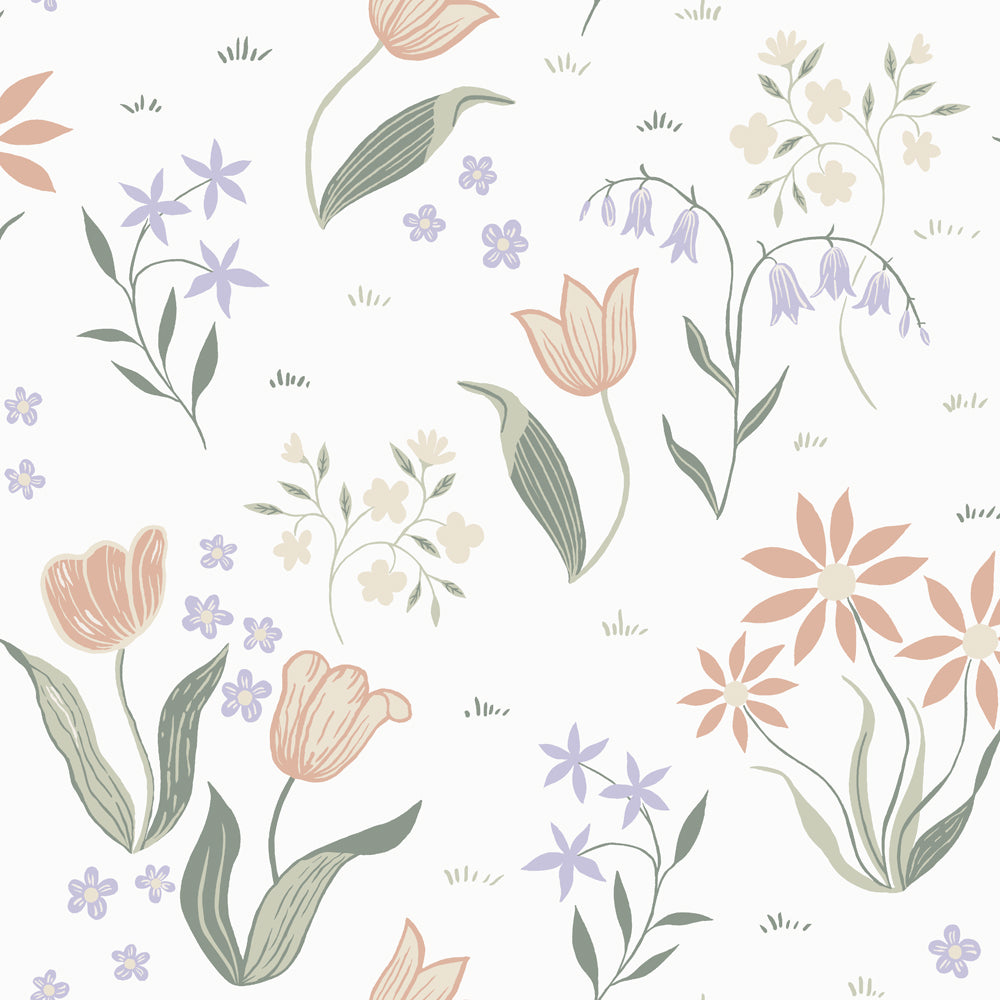 12316 - Tulpandans Wallpaper - White - Midbec