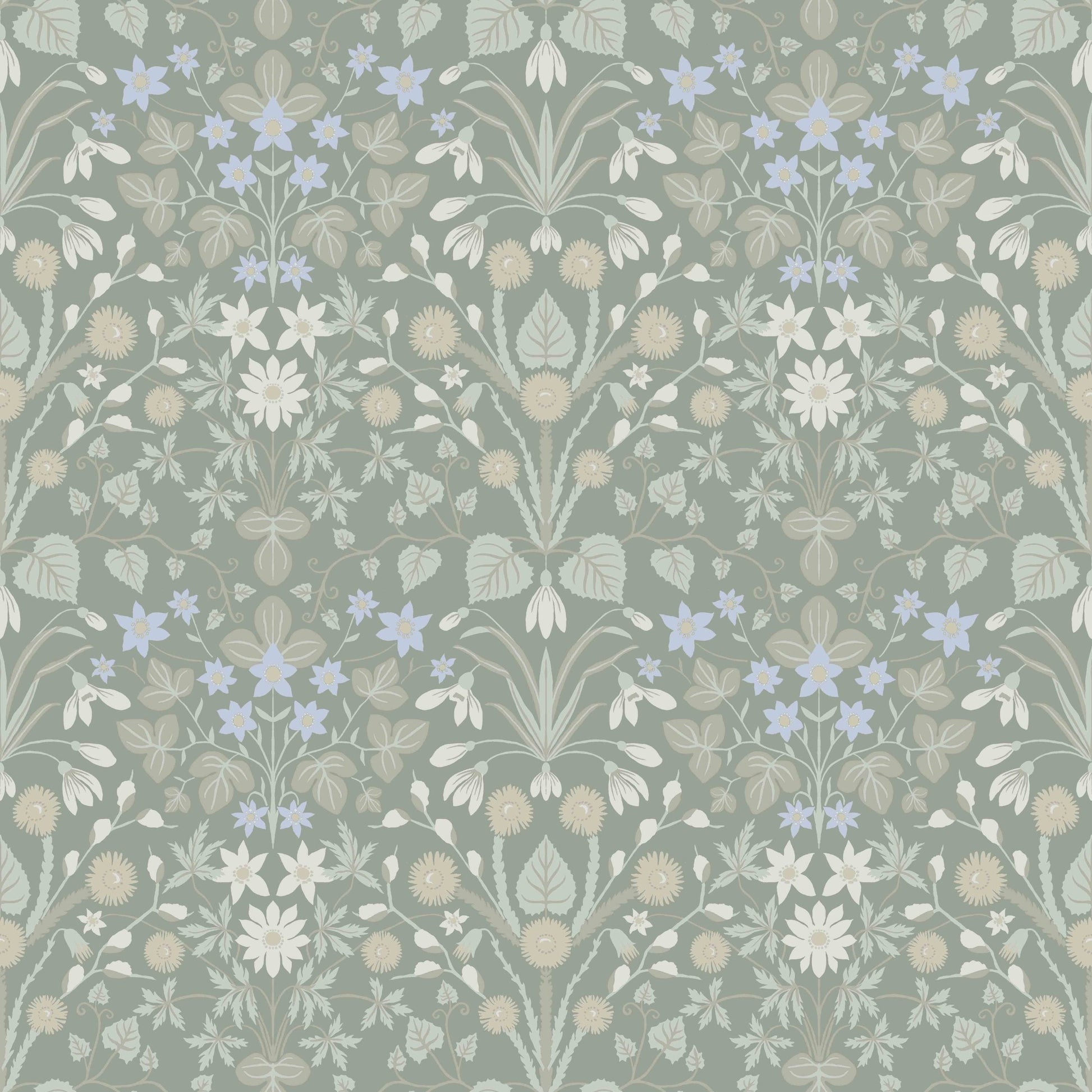 12320 - Varblommor Wallpaper - Blue - Midbec