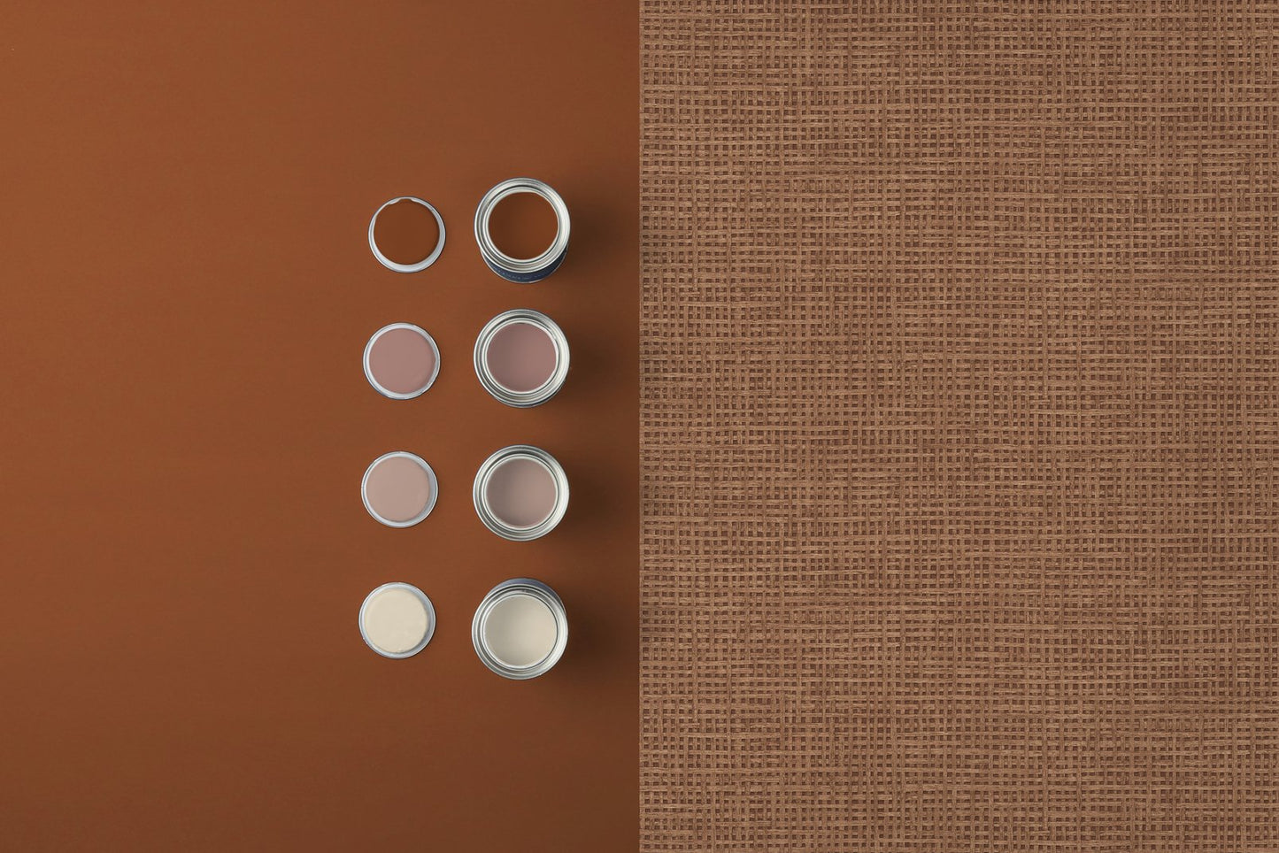 124091 - Rustic Weft Wallpaper - Clay - Graham & Brown