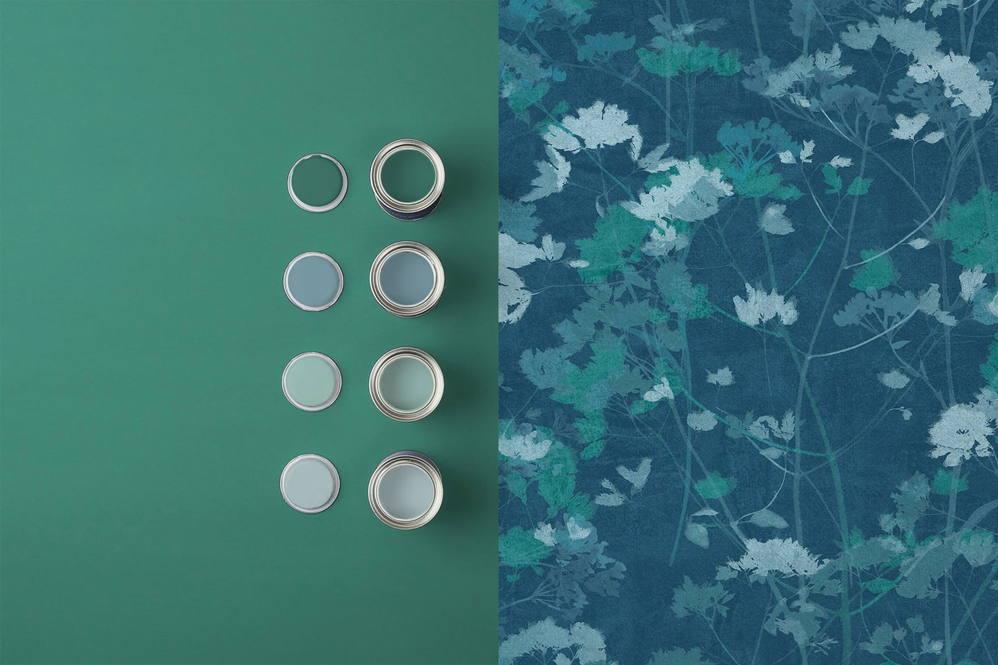 124106 - Flower Press Wallpaper - Denim - Graham & Brown