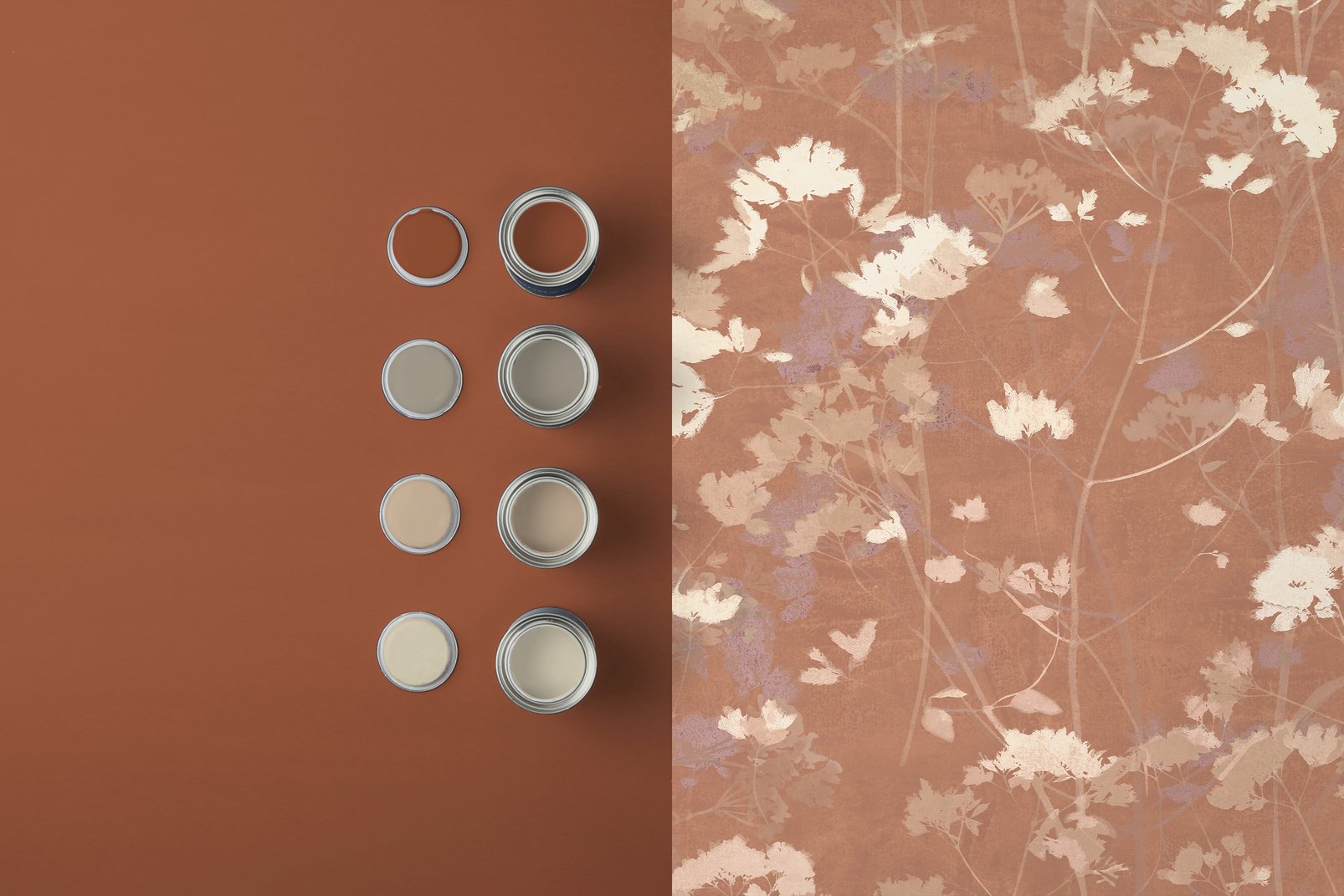 124107 - Flower Press Wallpaper - Clay - Graham & Brown