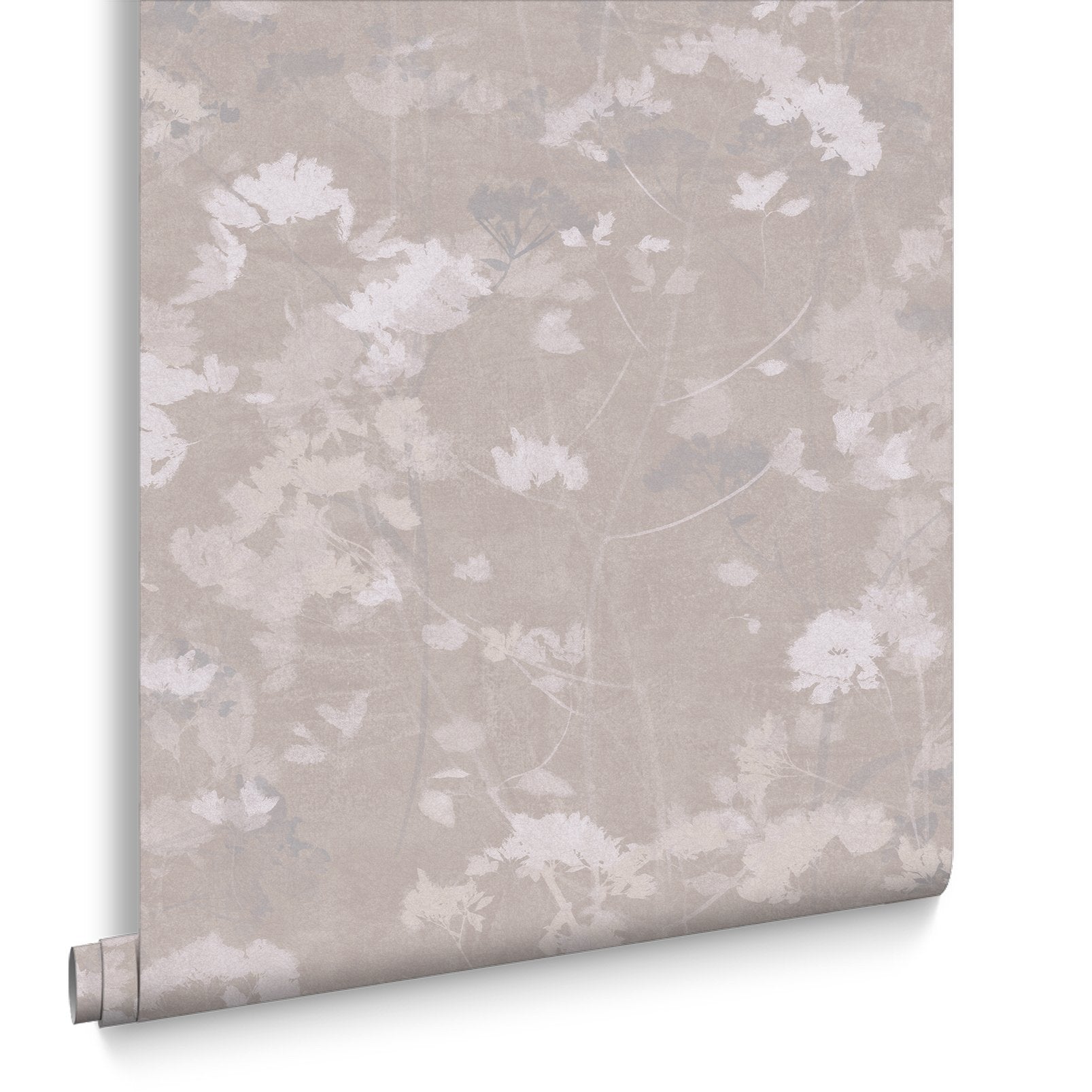 124108 - Flower Press Wallpaper - Stone - Graham & Brown