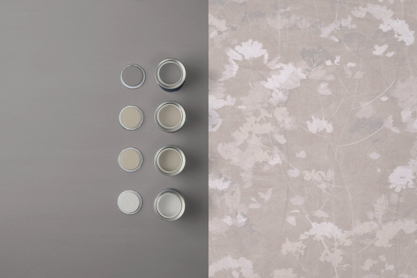 124108 - Flower Press Wallpaper - Stone - Graham & Brown