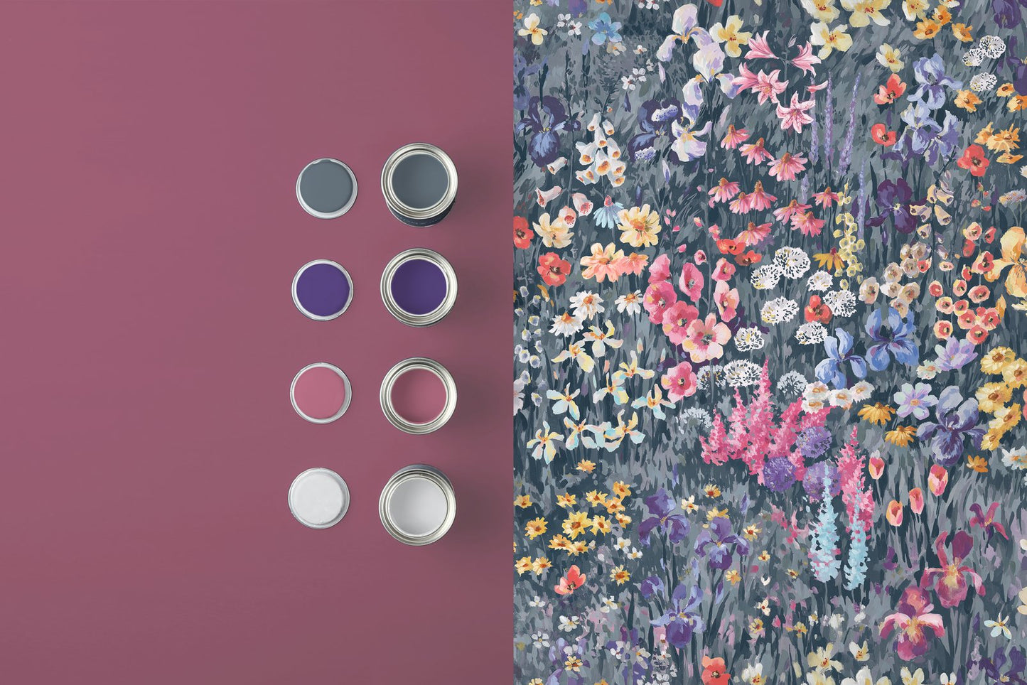 124110 - Cottage Garden Wallpaper - Midnight - Graham & Brown