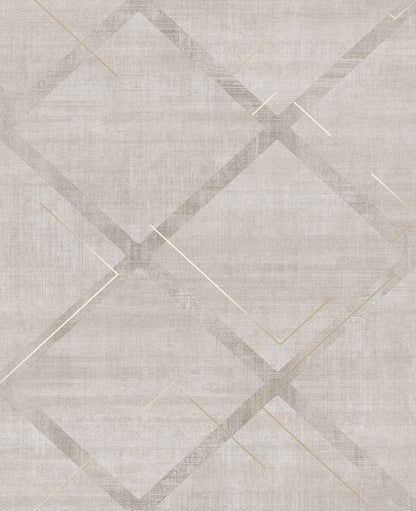 124122 - Lorenzo Geo Wallpaper - Stone - Graham & Brown