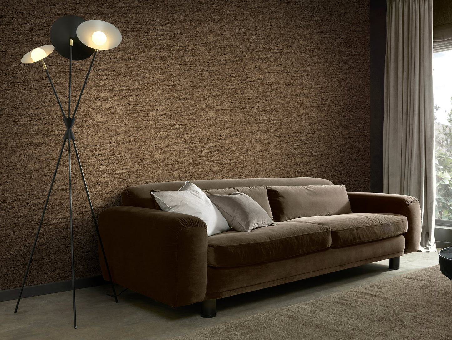124130 - Vincenzo Wallpaper - Chocolate - Graham & Brown