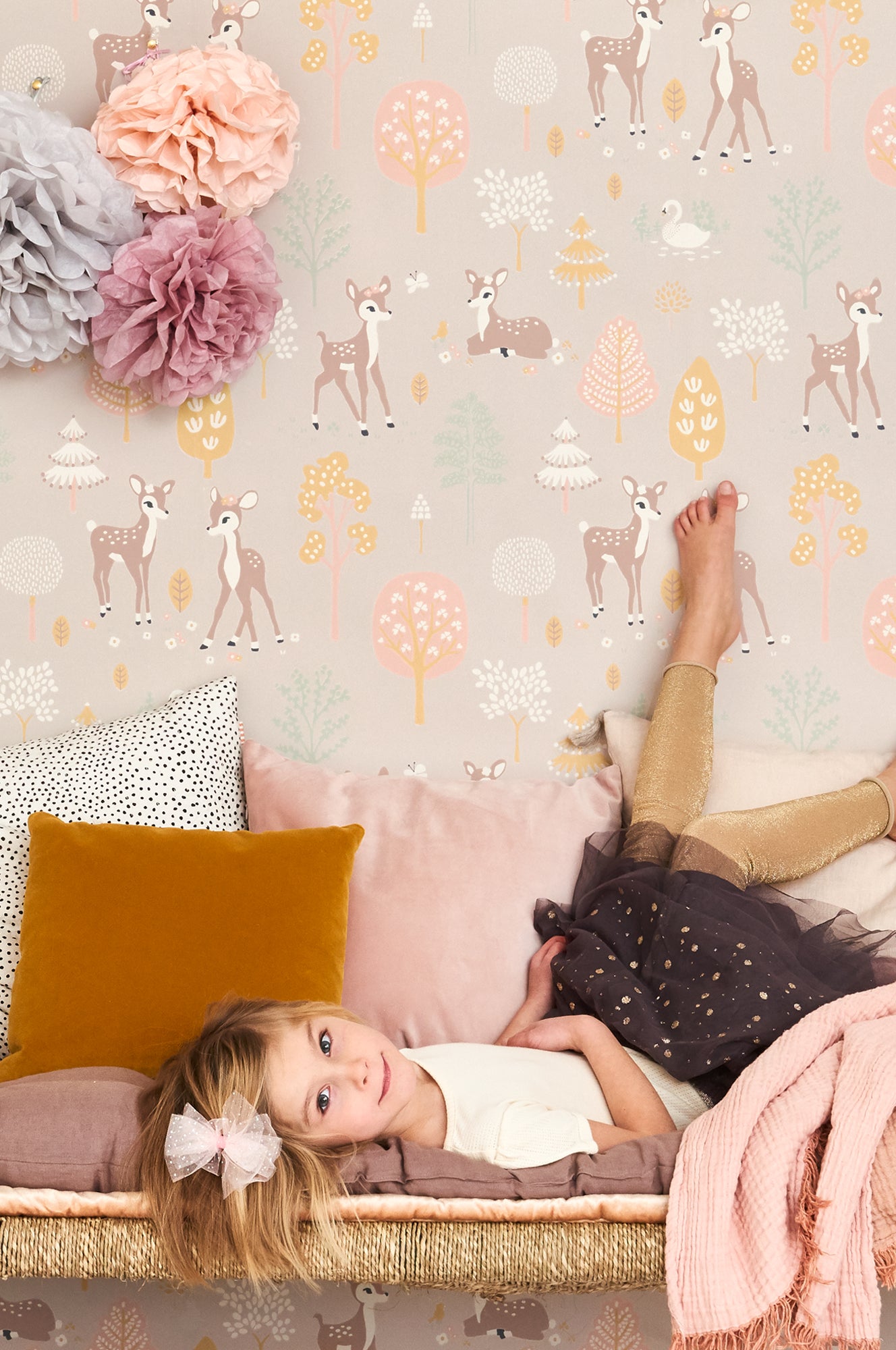 Golden Woods  Dusty Lilac Wallpaper - Majvillan