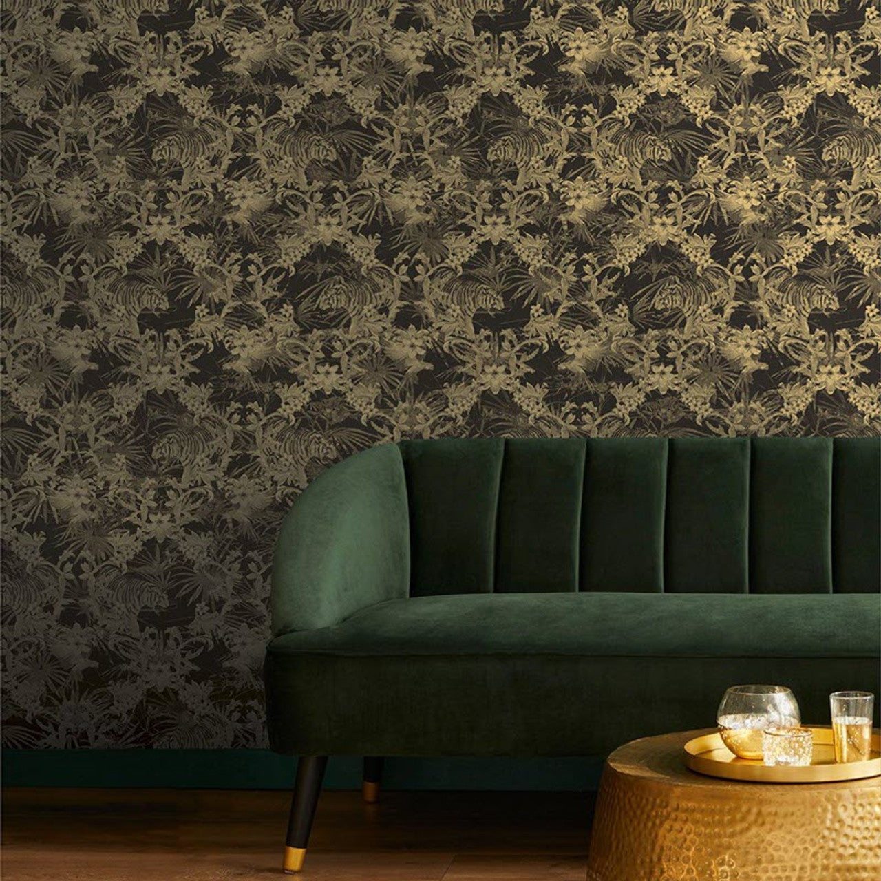 12587 - Kingdom Fantasia Wallpaper - Black and Gold - Ted Baker