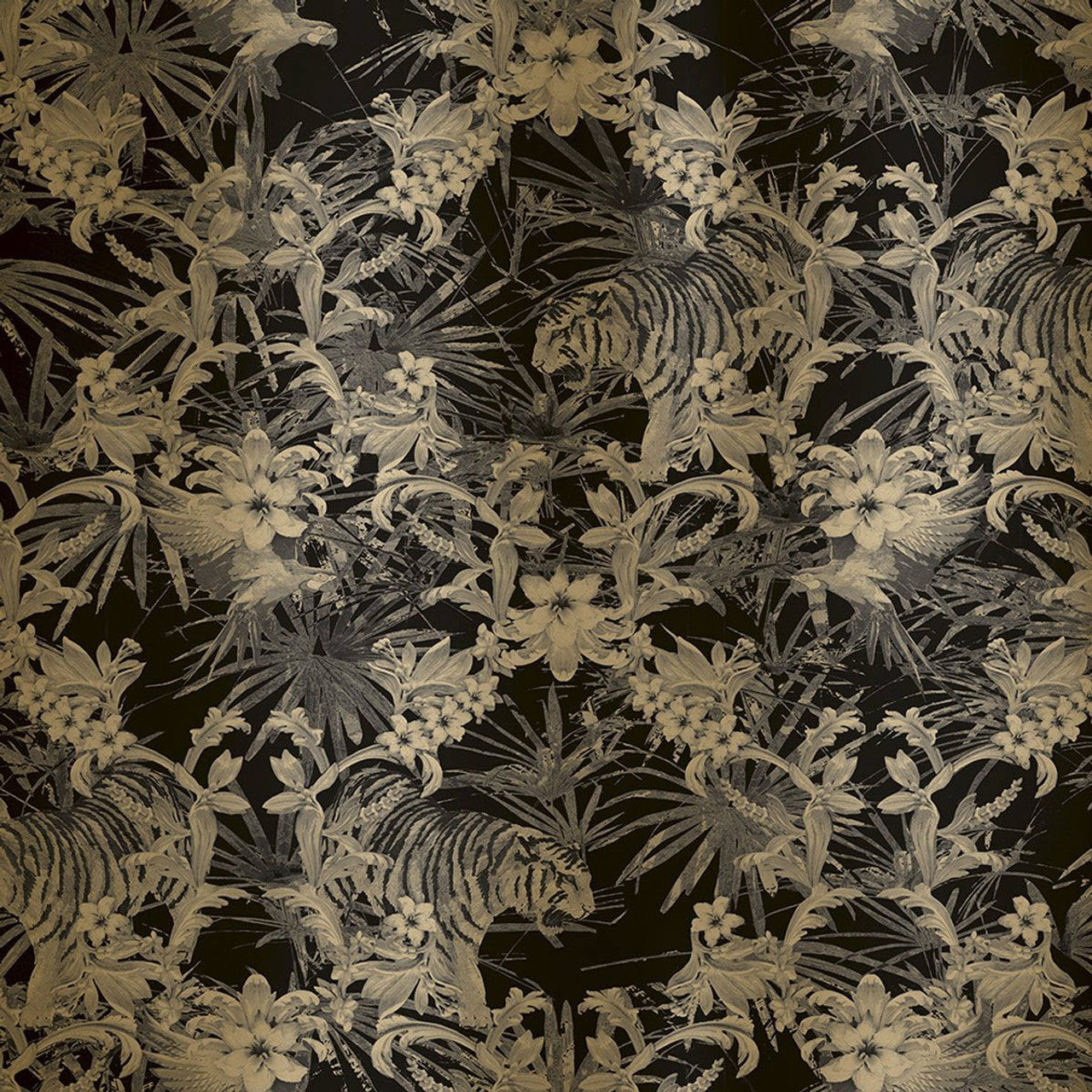 12587 - Kingdom Fantasia Wallpaper - Black and Gold - Ted Baker