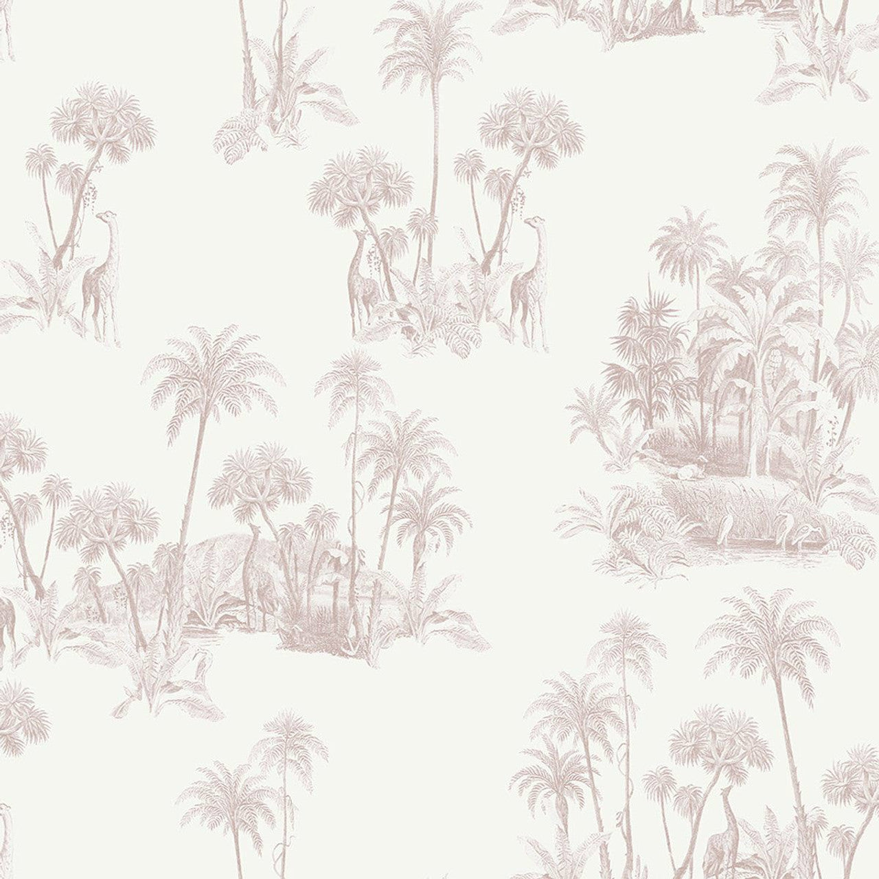 12597 - Laurel Fantasia Wallpaper - White/Blush - Ted Baker