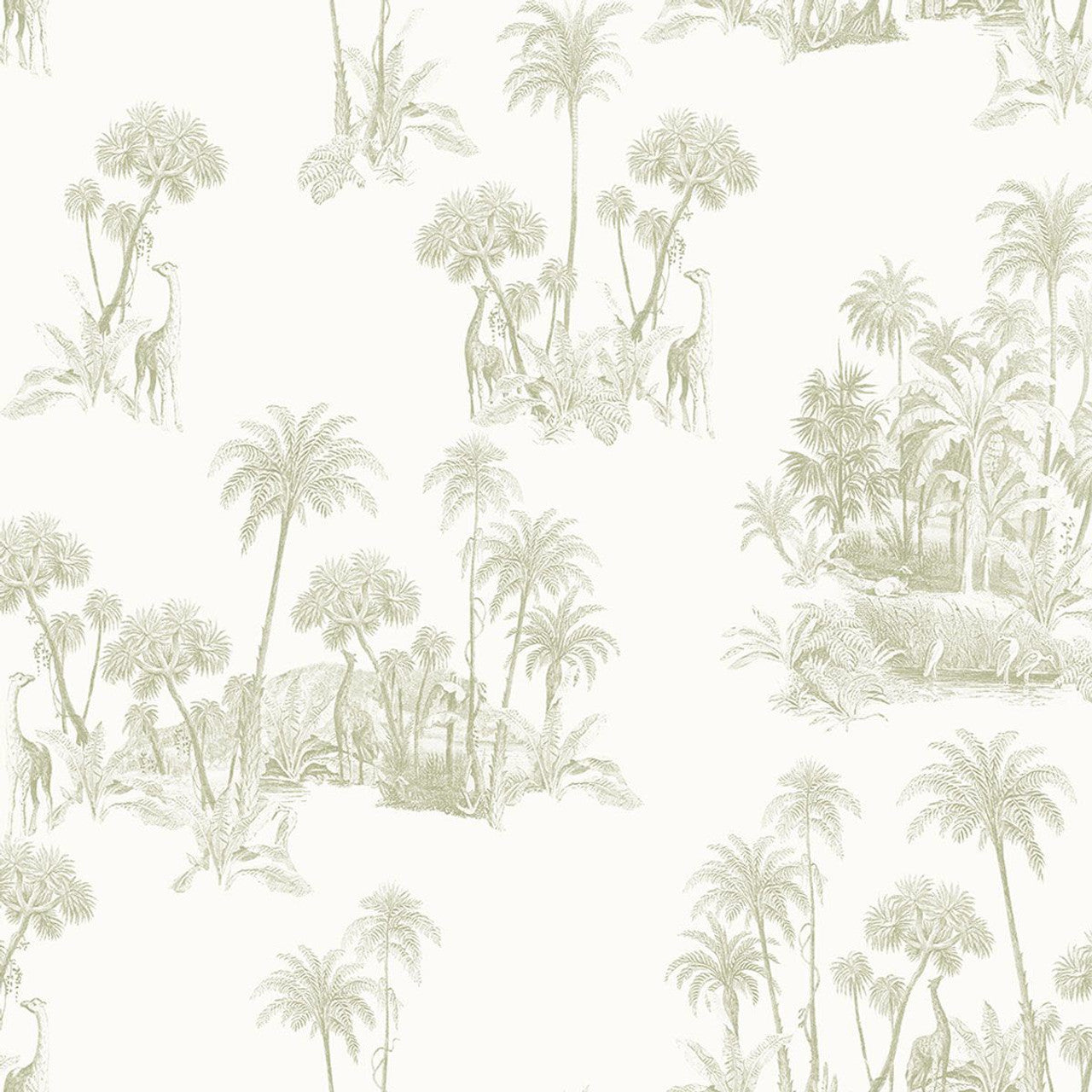 12598 - Laurel Fantasia Wallpaper - White/Green - Ted Baker
