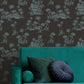 12600 - Laurel Fantasia Wallpaper - Black/Blue - Ted Baker
