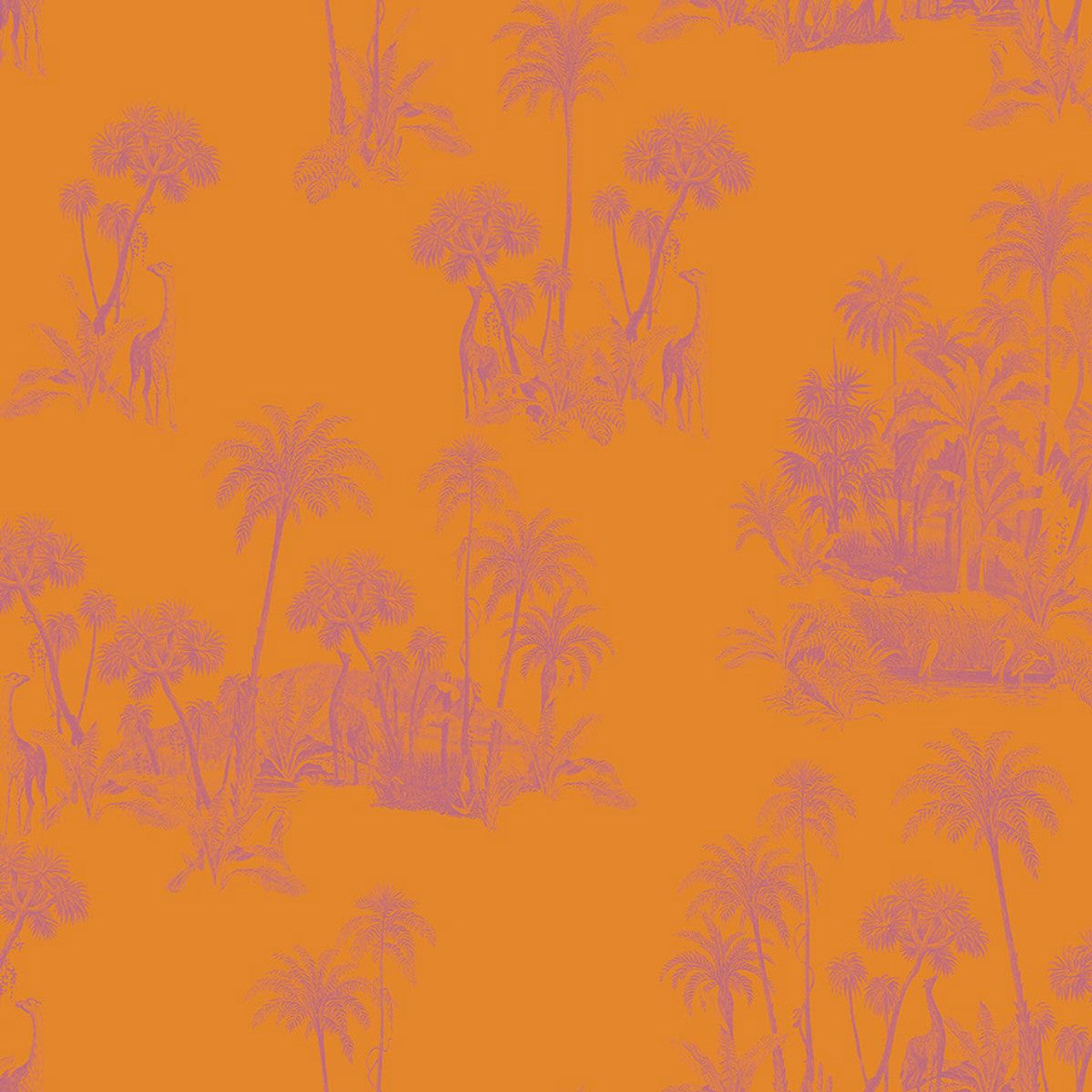 12602 - Laurel Fantasia Wallpaper - Orange - Ted Baker
