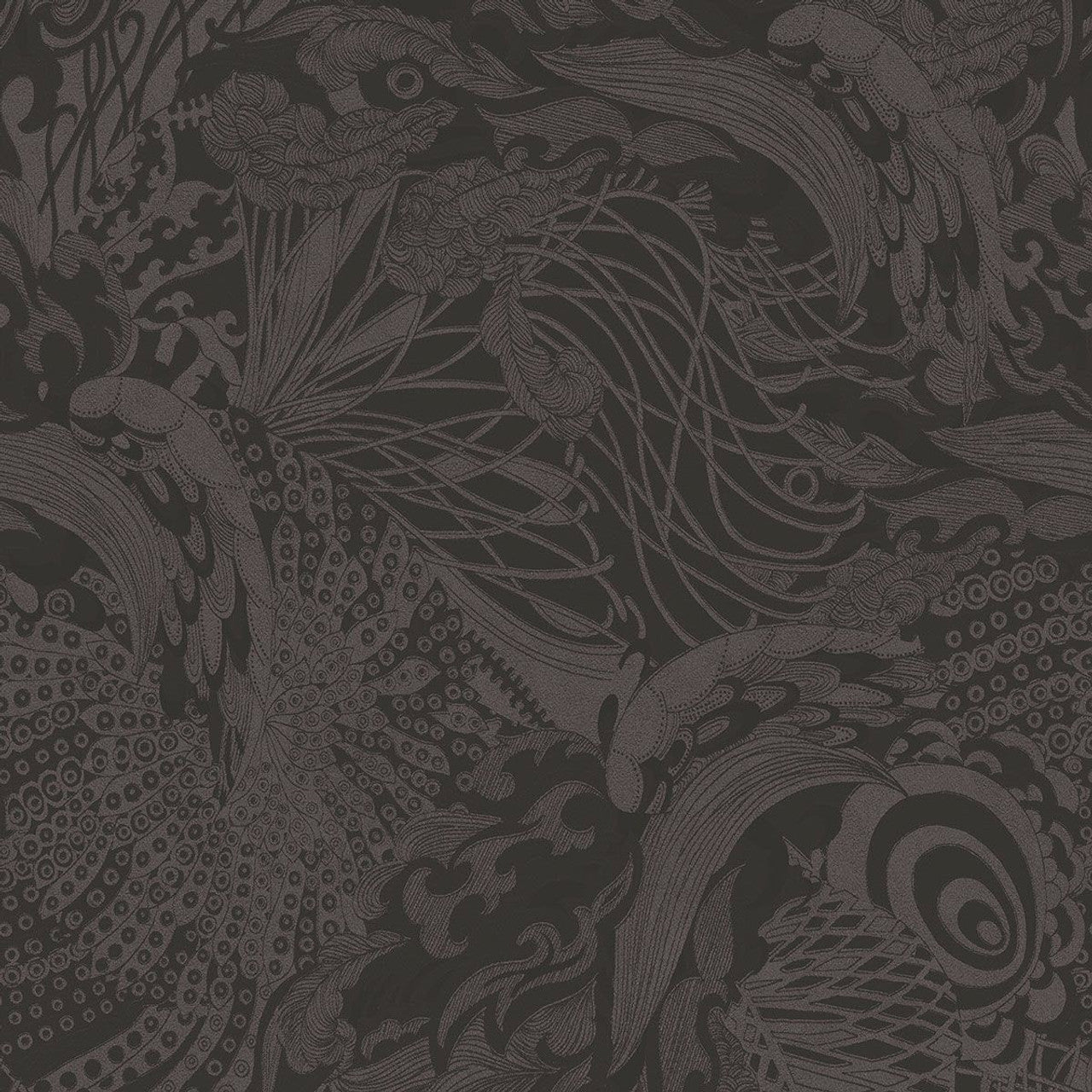 12610 - Eastern Tide Fantasia Wallpaper - Black/Suede - Ted Baker