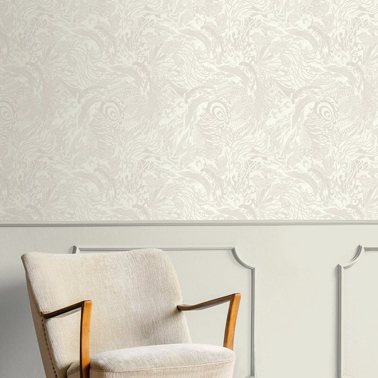 12612 - Eastern Tide Fantasia Wallpaper - White/Cream - Ted Baker
