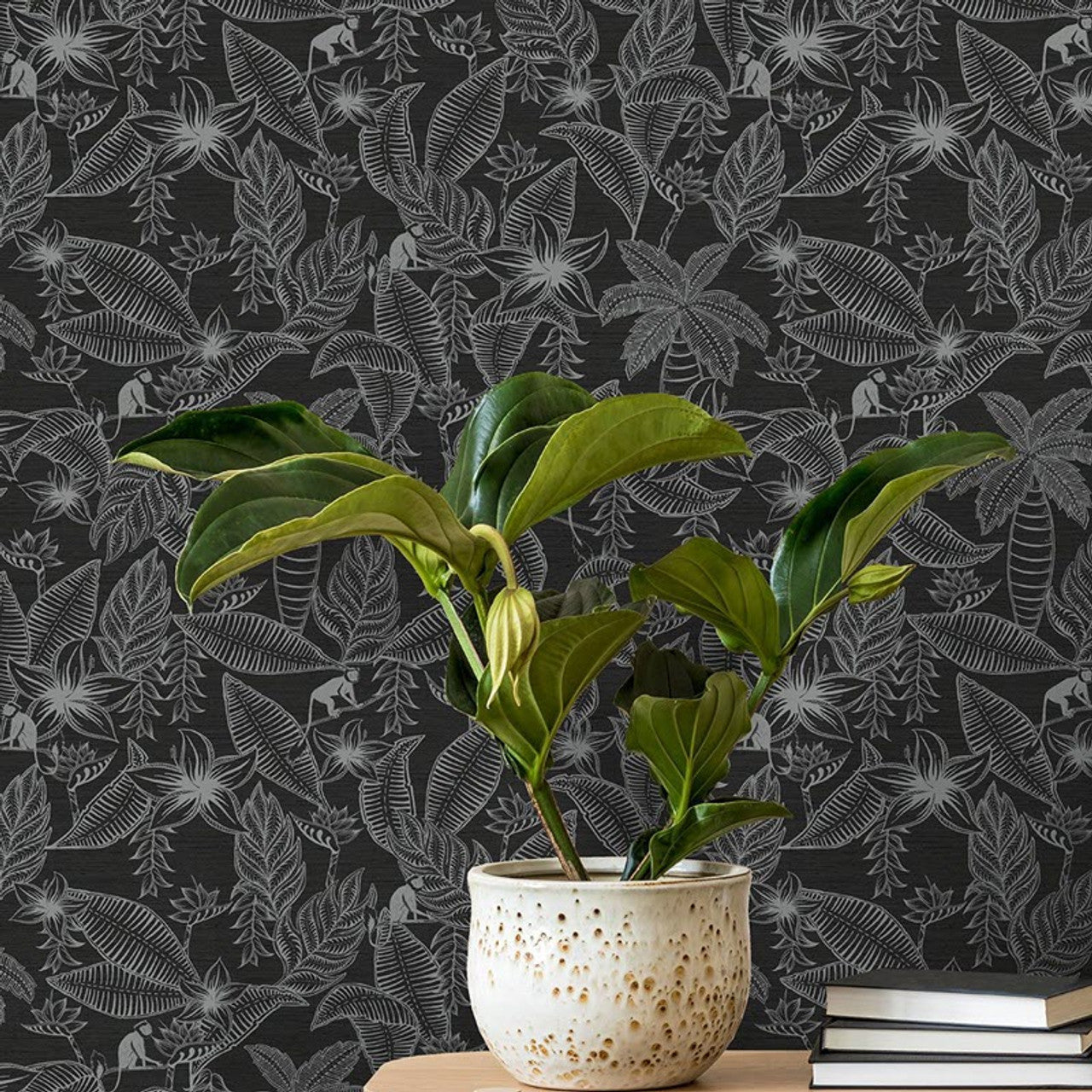 12705 - Monflo Fantasia Wallpaper - Black and Silver - Ted Baker